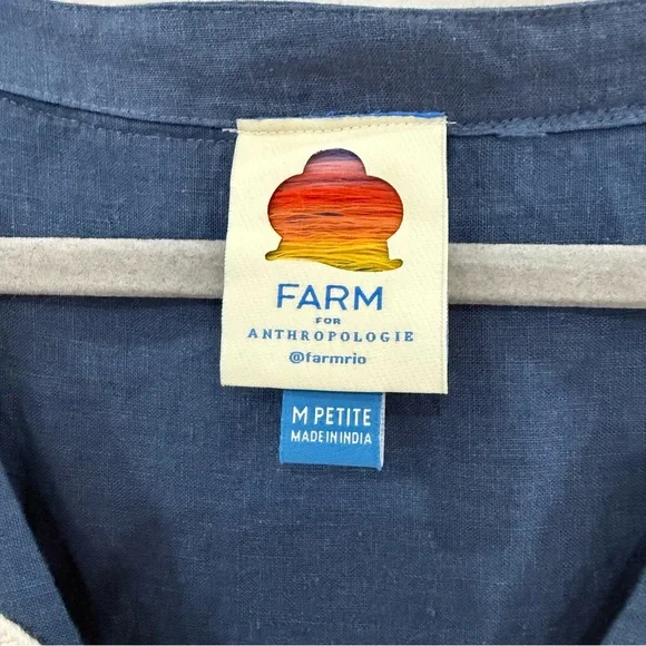 Farm Rio Dress Embroidered Flounce Maxi in Blue - Picture 7 of 8